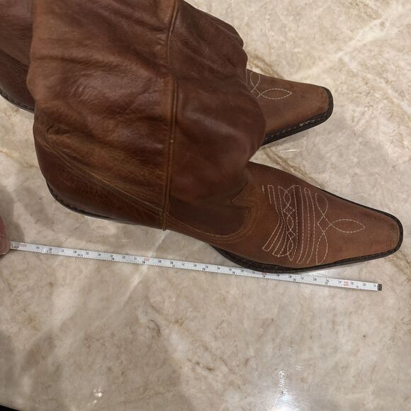 Steve Madden Brown Soft Saddle Leather Slouch Cowboy Boots Y2K Vintage Women’s 8 - Picture 14 of 15